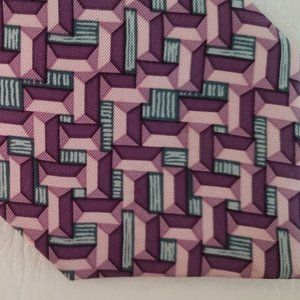 Pierre Balmain neck tie pink purple silk 1980s